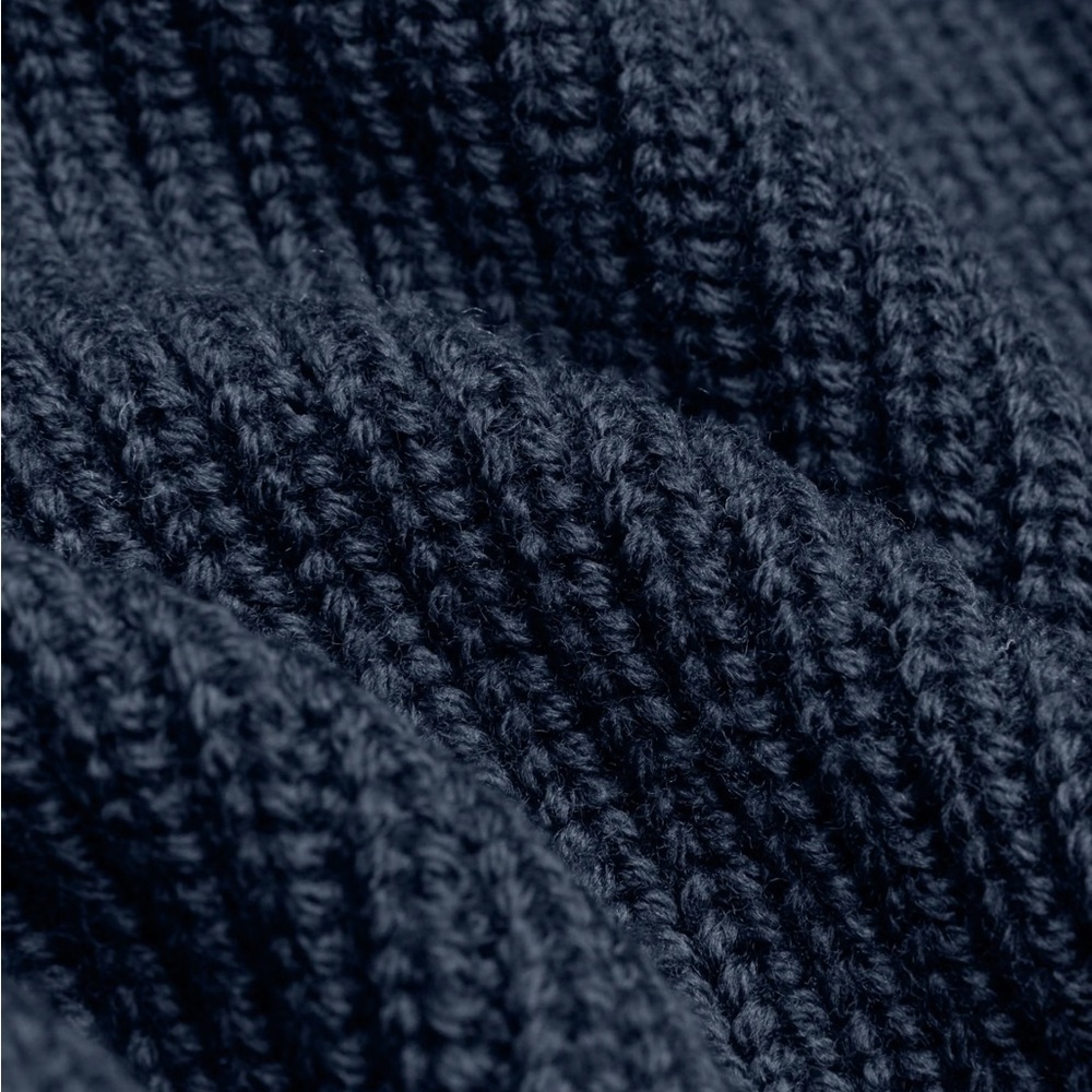 Aritzia Wilfred Free Lin Sweater 100% Merino Wool Navy Sz XS Made in Italy - Picture 3 of 9